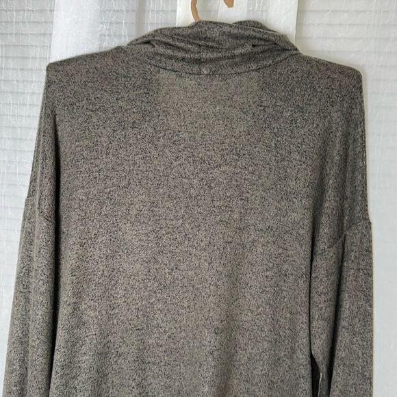 Green Envelope L Heather Green Knit Funnel Neck Tie Oversized Pullover - Picture 4 of 9